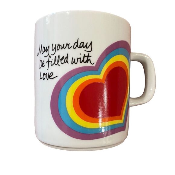 Vintage 80s Rainbow Heart The Love Mug Avon 1983 - Picture 1 of 8